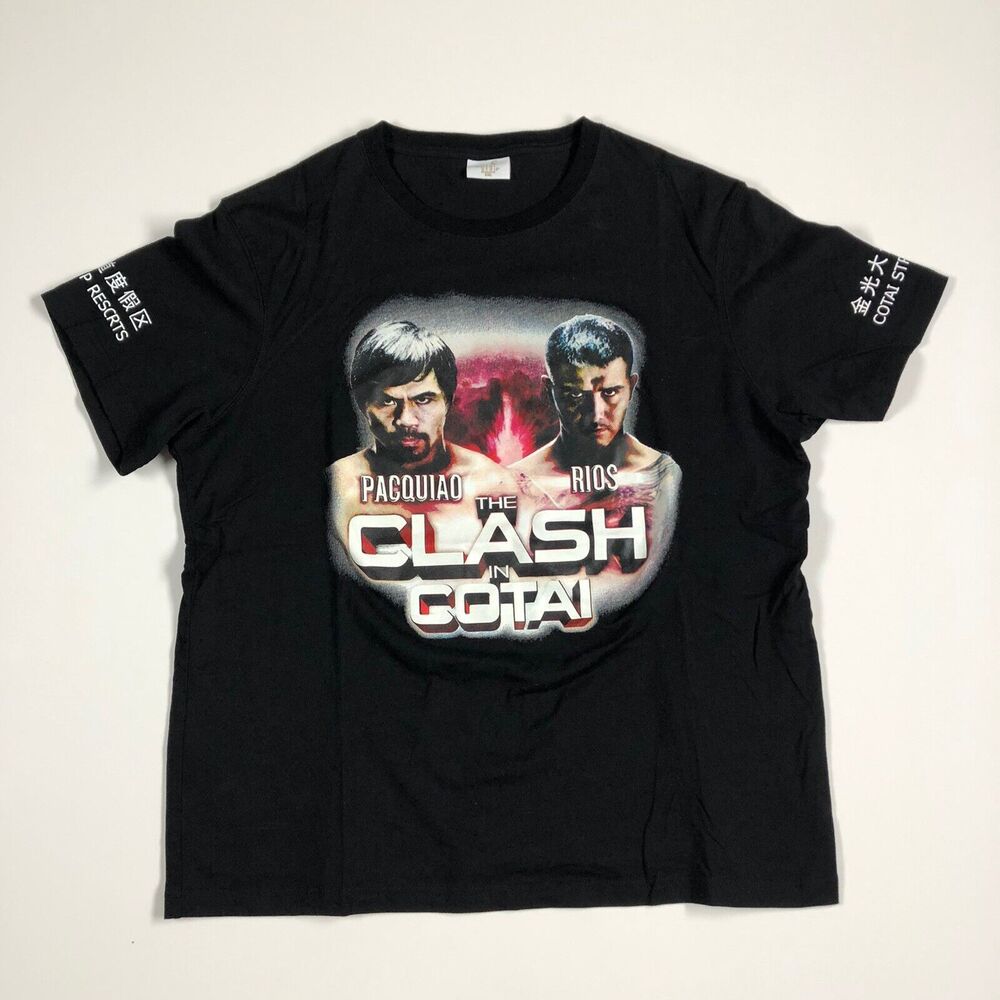 Paquiao Rios The Clash in Cotai Boxing Fight T Shirt Sz XXL 2013 RARE